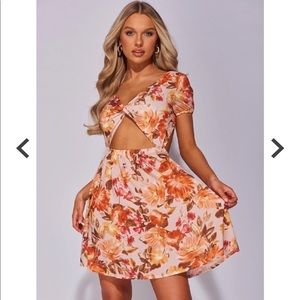 Orange cut out summer dress